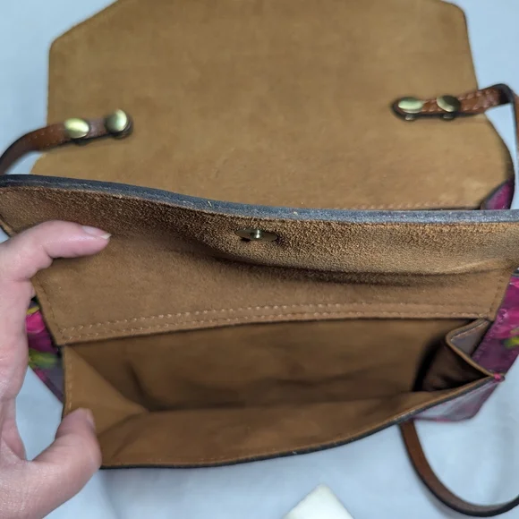 Patricia Nash Bougainvilleas Along The Coast Floral Leather Crossbody Bag